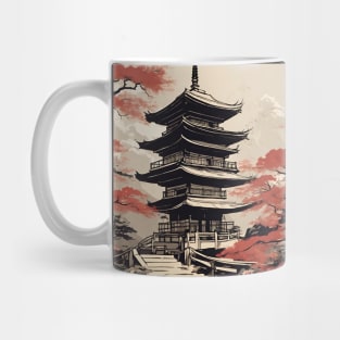 pagoda japanese type art style Mug